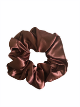 Load image into Gallery viewer, 2 Pack Cinnamon &amp; Ivory Satin Hair Scrunchies