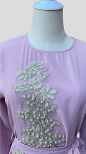 Farha Embellished Dress in Baby Pink