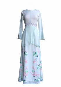 Fadya Peplum Dress in Pastel Green