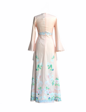 Load image into Gallery viewer, Fadya Peplum Dress in Pastel Peach
