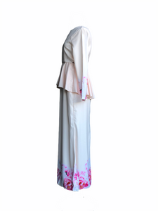 Rosa Peplum Dress in Cream