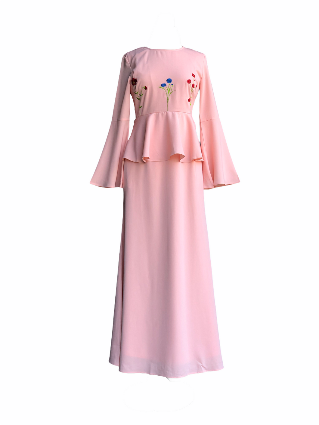 Almy Peplum Dress in Pink