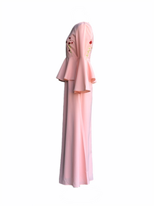 Almy Peplum Dress in Pink