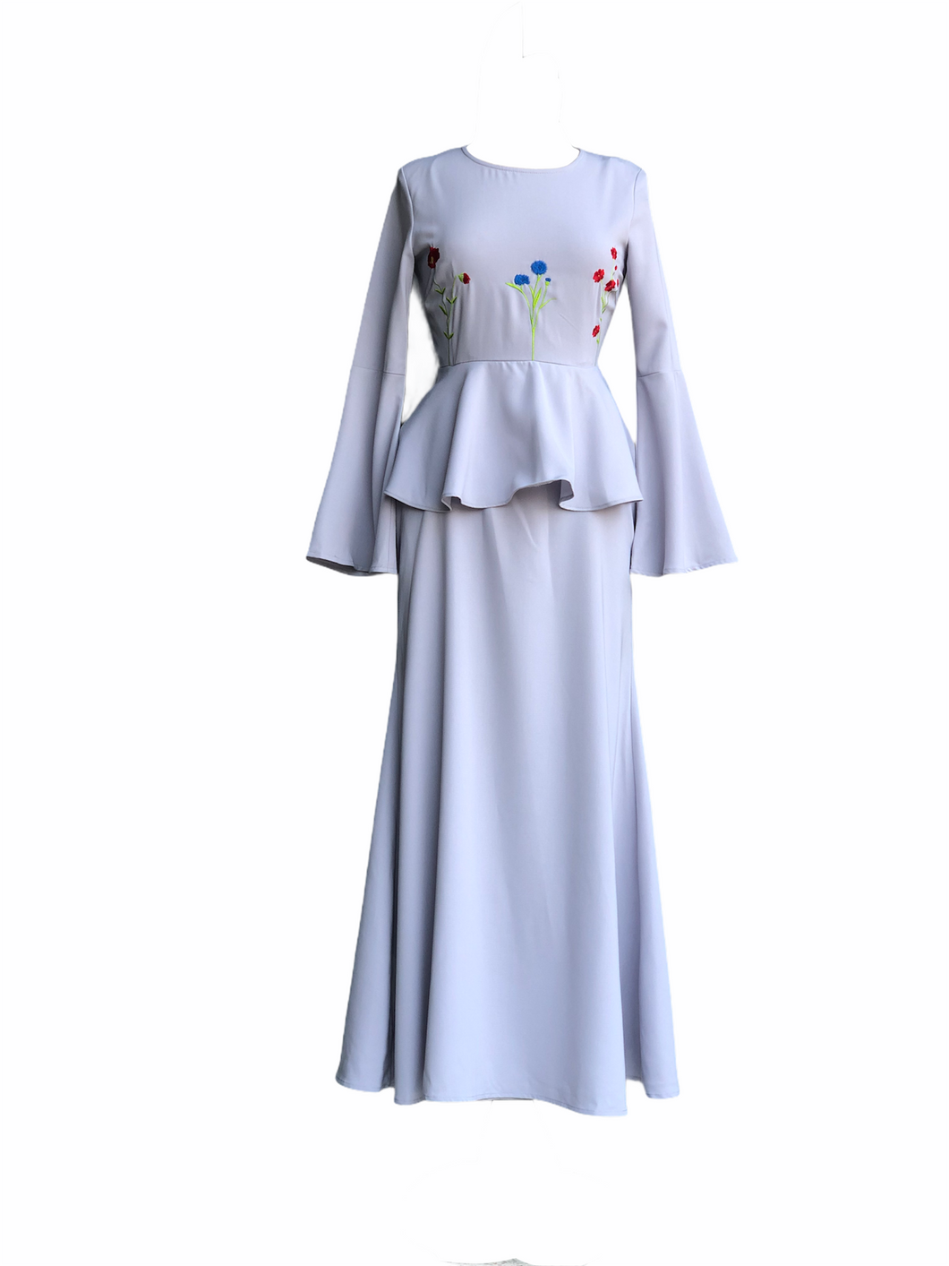 Almy Peplum Dress in Lilac