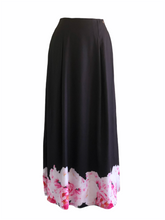 Load image into Gallery viewer, Rosa Skirt in Black with Pink Floral Motif