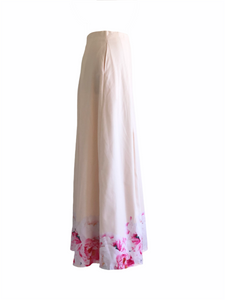 Rosa Skirt in Cream with Pink Floral Motif