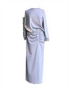Ribbed Skirt in Grey