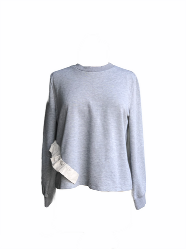 Ruffled Sweater in Grey