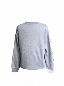 Ruffled Sweater in Grey