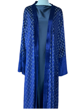 Load image into Gallery viewer, Jawhara Diamontee Velvet Open Abaya in Royal Blue