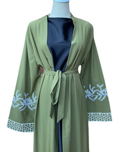 Load image into Gallery viewer, Yuna Kimono Abaya in Army Green